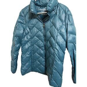 London Fog Women's Lightweight Packable Down Puffer Jacket in Teal